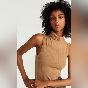 Mango Ribbed Sleeveless Top Small